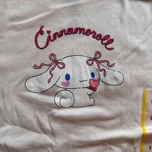 Sanrio Cinnamoroll Ringer Tee Whisper White Blue Graphic T-Shirt Small NEW